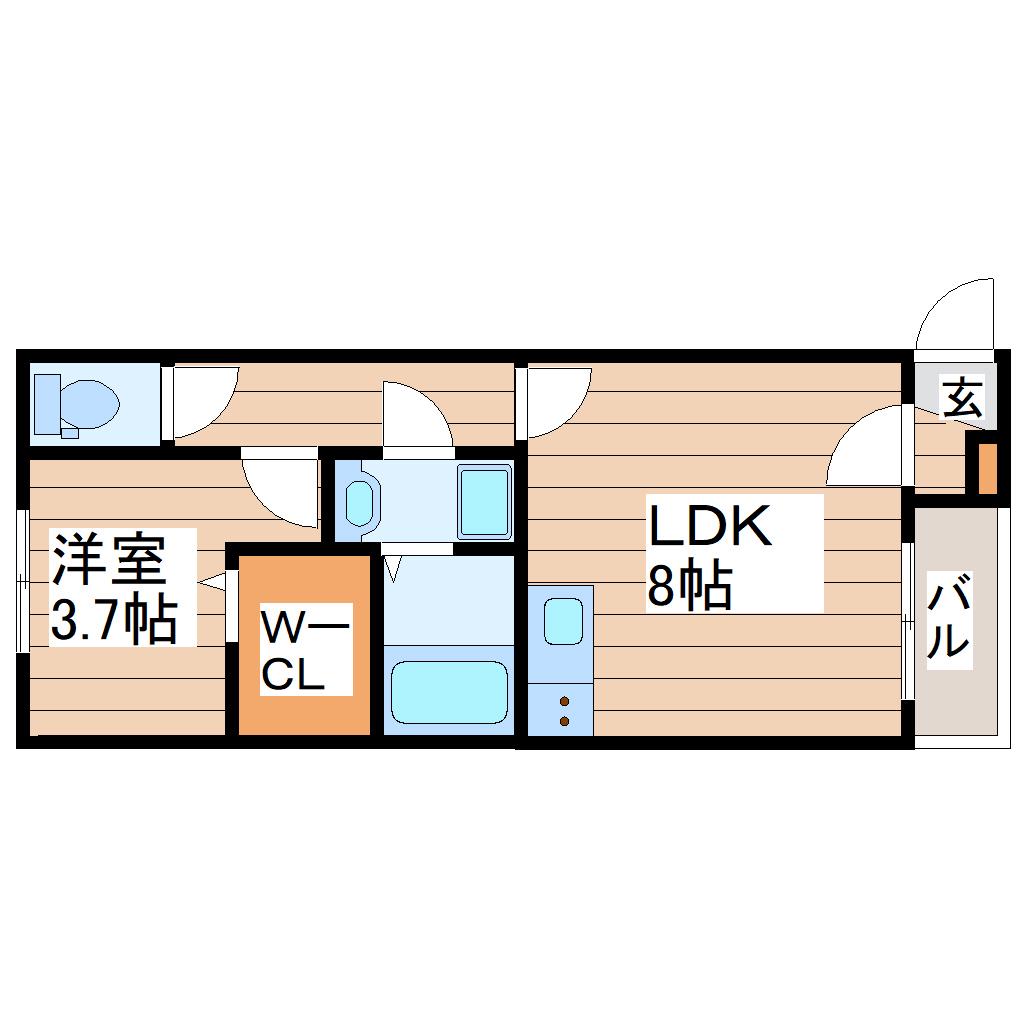 FOREAL長町グランデ(1LDK/3階)の間取り写真