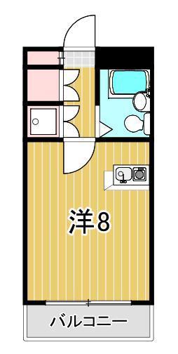 ワコーレエレガンス竹ノ塚(ワンルーム/2階)の間取り写真