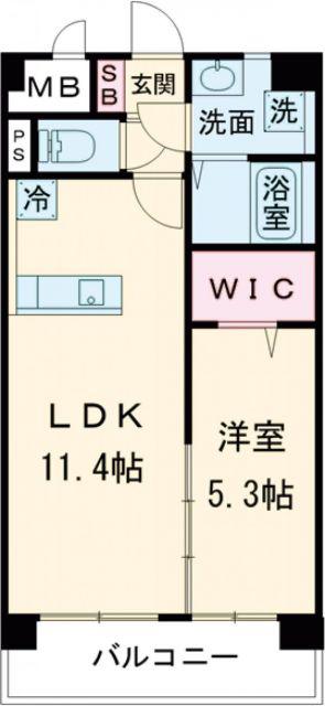ボスコボブビルディング(1LDK/9階)の間取り写真