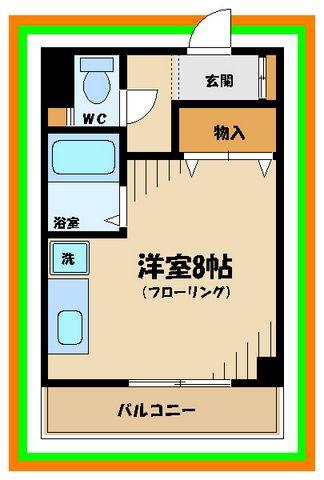 グランディオSK(ワンルーム/3階)の間取り写真