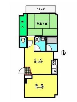 アルカサール(2DK/3階)の間取り写真