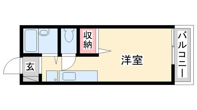 レクスコート(1K/2階)の間取り写真