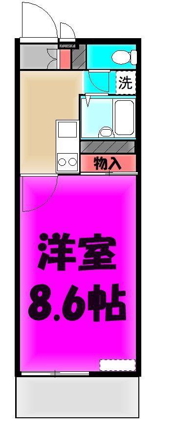 ひまわり2(1K/1階)の間取り写真