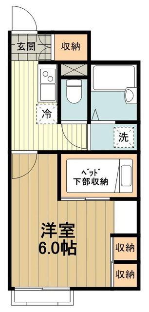 レオパレスブライトセゾン(1K/1階)の間取り写真