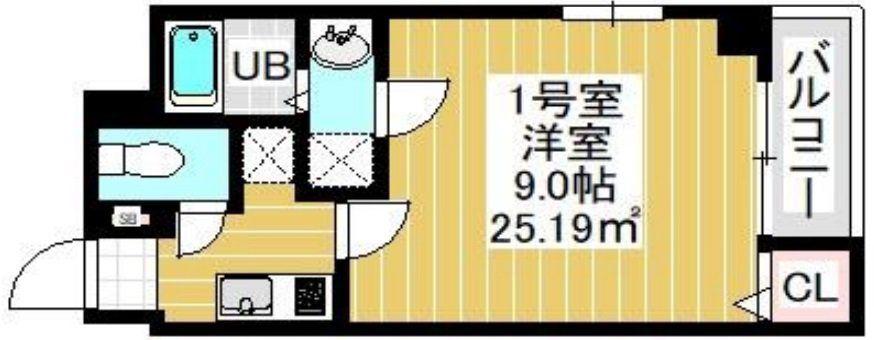 プレゾン ア トワ V(1K/3階)の間取り写真
