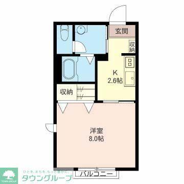 クレセント B棟(1K/1階)の間取り写真