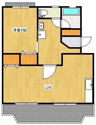 K・Tハイツ(1LDK/3階)の間取り写真
