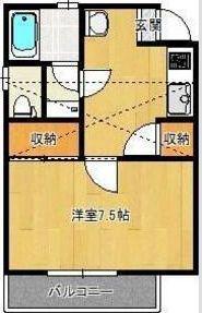 リヴハウス(1K/2階)の間取り写真
