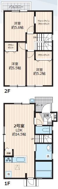 ラフォーレ和白東A棟(3LDK/1階)の間取り写真