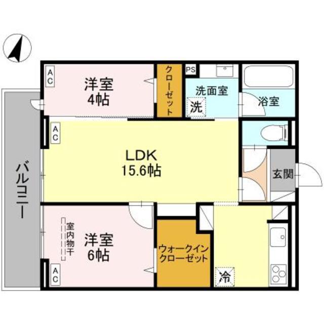 NOBLE RAFFINER戸塚東 A(2LDK/3階)の間取り写真