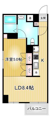 クロサスレジデンス徳川園(1LDK/5階)の間取り写真