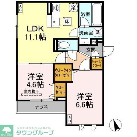 DBLESS狛江(2LDK/2階)の間取り写真
