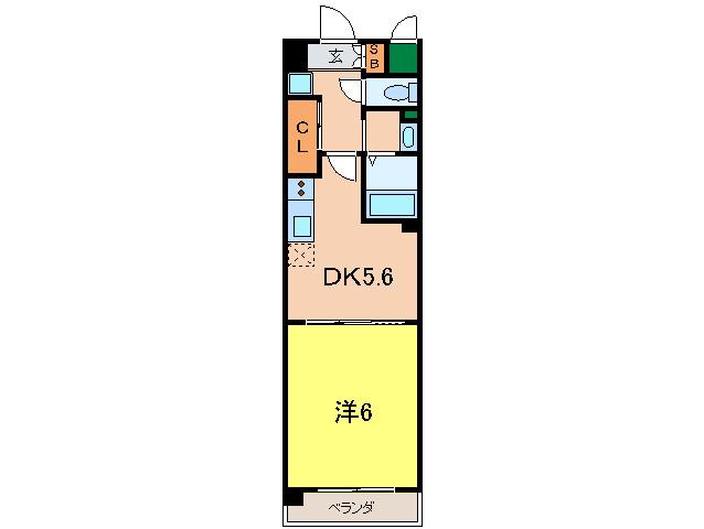 GRANDE 芦屋 西山町(1DK/4階)の間取り写真