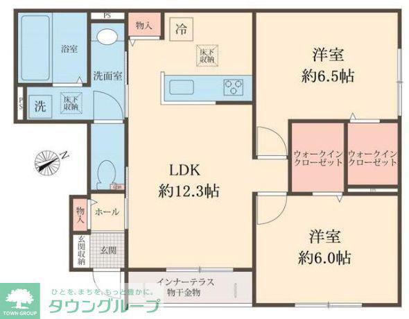 MAISON LIMONAIA(2LDK/1階)の間取り写真