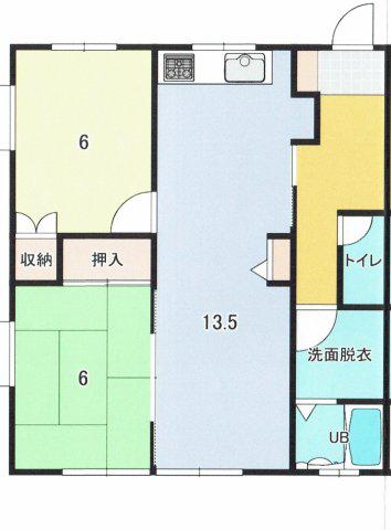 ハイツピア4(2LDK/1階)の間取り写真
