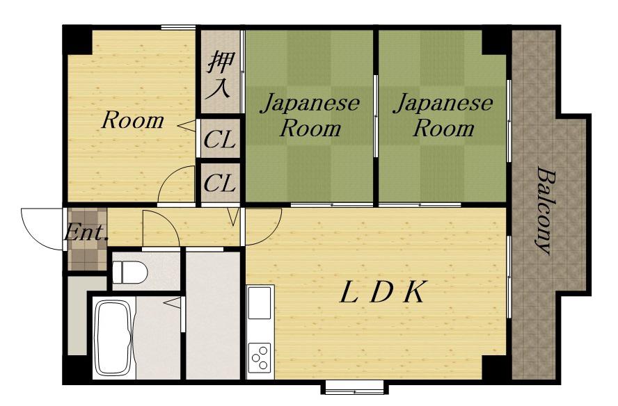 メービウス仁川(3LDK/1階)の間取り写真