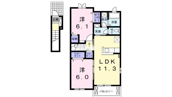 アルバーダ・MIII(2LDK/2階)の間取り写真