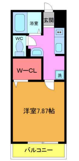 スカイレジデンス船橋(1K/3階)の間取り写真