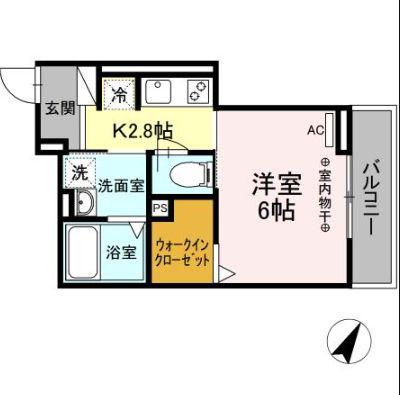 I・CUBE(1K/3階)の間取り写真