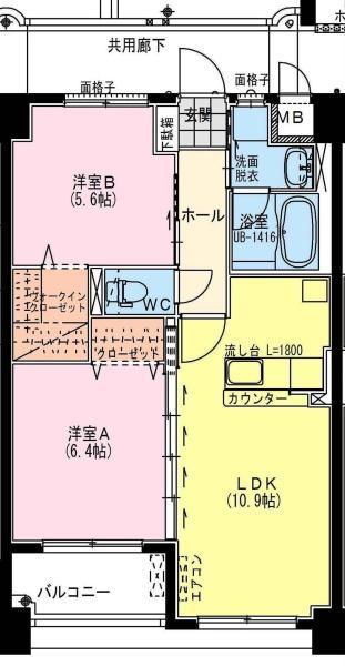 ヴェルディ(2LDK/3階)の間取り写真