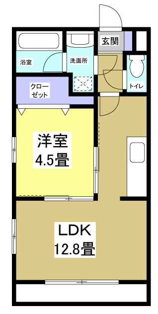 REGINA(1LDK/2階)の間取り写真