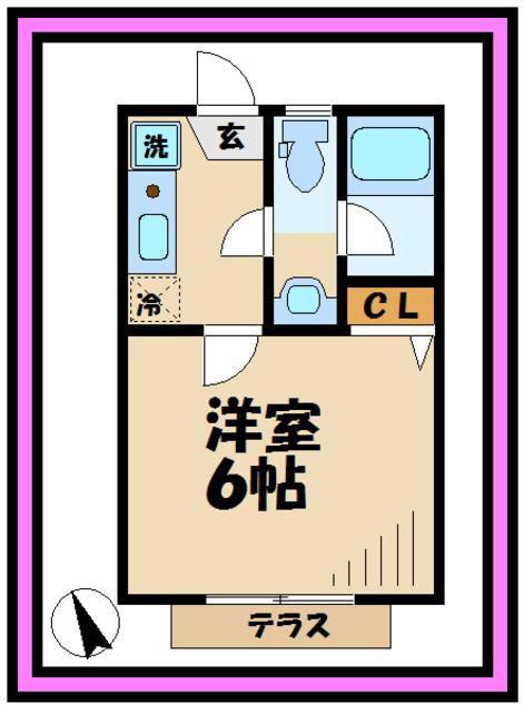 コヴェントガーデン(1K/1階)の間取り写真