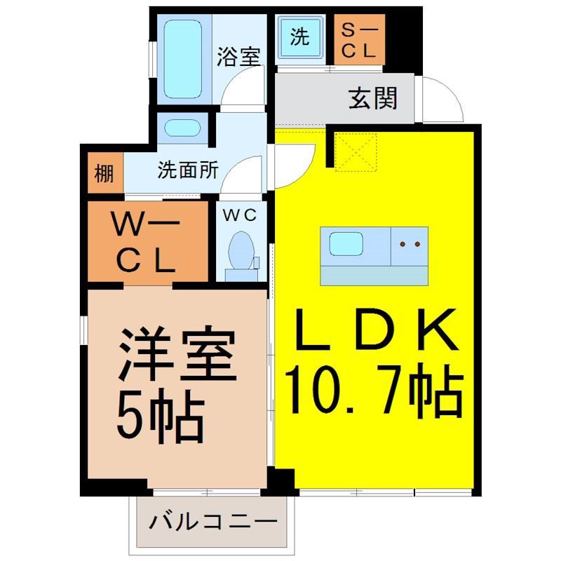 レジデンスT・L庄内通(1LDK/8階)の間取り写真
