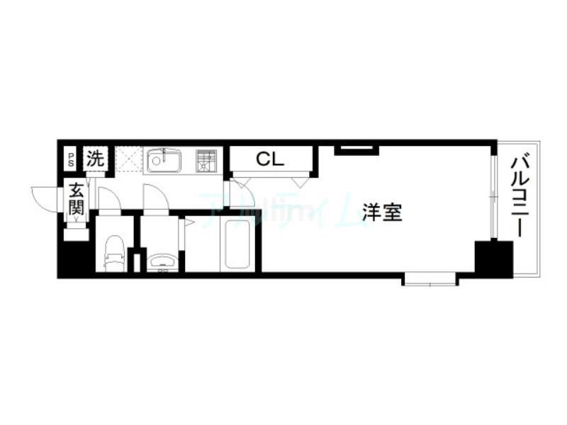LUXE京都西大路(1K/3階)の間取り写真