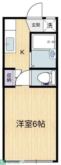 パークサイドアゼリア(1K/2階)の間取り写真