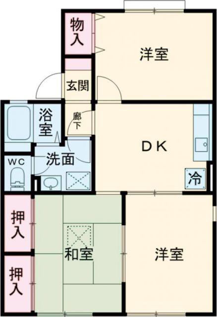 くすの木ハイツIII(3DK/2階)の間取り写真