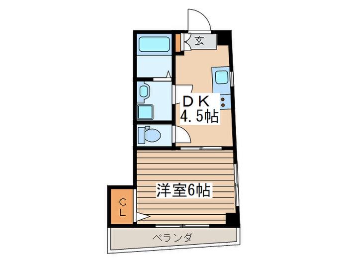 アビタシオンYKB(1DK/5階)の間取り写真