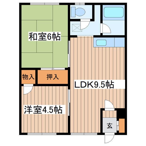 セブンハイツ(2DK/2階)の間取り写真