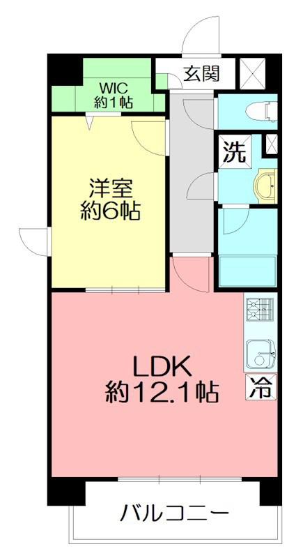 ロス シンコ ソラール(1LDK/3階)の間取り写真