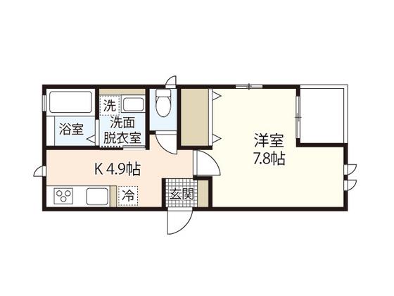 ララハイム(1K/1階)の間取り写真