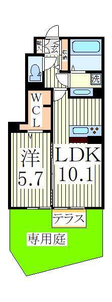 コンフォールコートII(1LDK/1階)の間取り写真