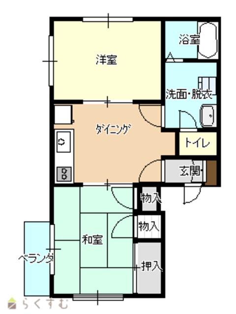 アーバンライフ壱番館(2DK/1階)の間取り写真
