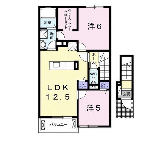チェリーガーデンIII(2LDK/2階)の間取り写真