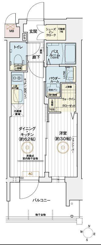 エステムコート名古屋セントリア(1DK/11階)の間取り写真