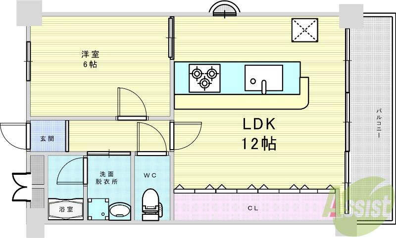 志紀マンション(1LDK/4階)の間取り写真