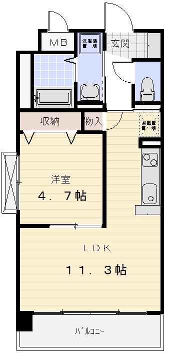 神話の杜K(1LDK/6階)の間取り写真
