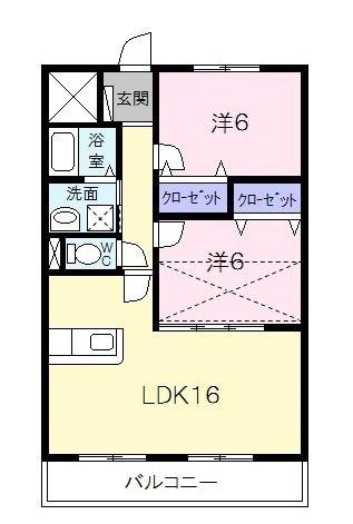 ルネスガーデンコート(2LDK/1階)の間取り写真