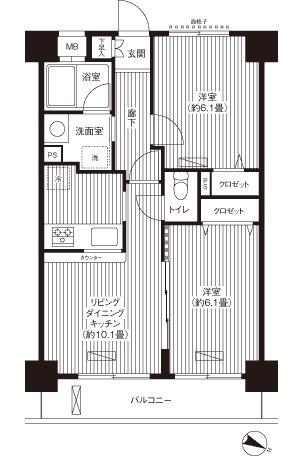 プラン・デスポワール(2LDK/6階)の間取り写真