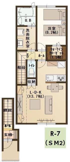 ユーソニアン・葛巻(1LDK/2階)の間取り写真