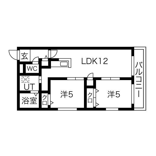 ASTAGE八軒(2LDK/4階)の間取り写真