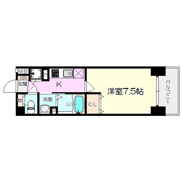 アーイ塚口(1K/2階)の間取り写真