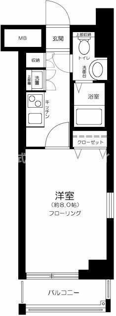 LE-LION清澄白河(1K/8階)の間取り写真