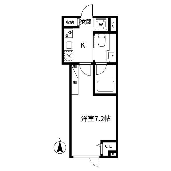 BILLY HOUSE(1K/1階)の間取り写真
