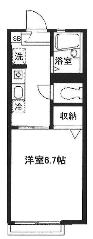 グレイス桜新町(1K/2階)の間取り写真