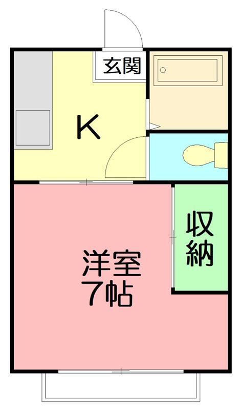 やまみハイツ(1K/1階)の間取り写真