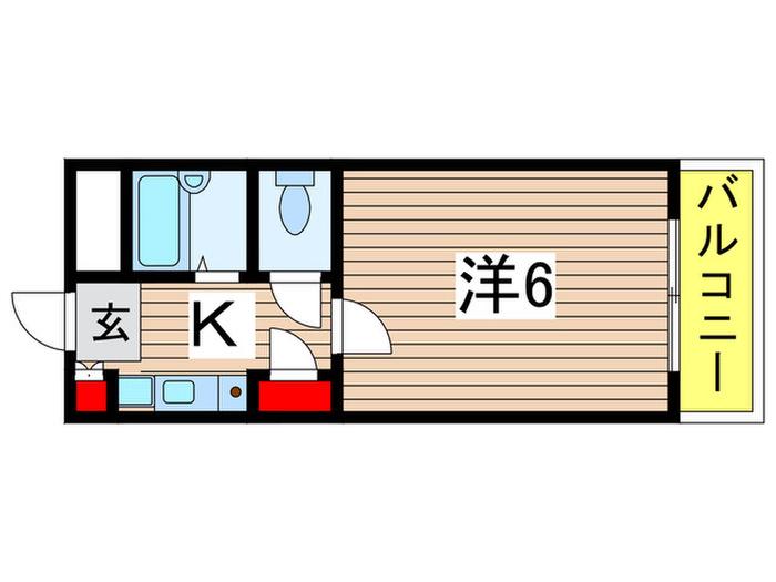 グランリバービル(1K/2階)の間取り写真